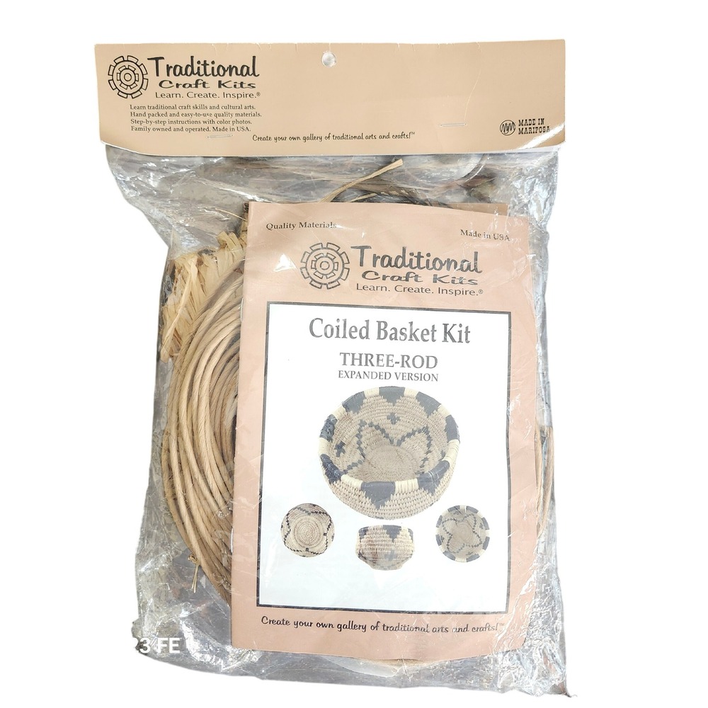 Traditional Craft Kits Coiled Basket Kit Unisex OS Tan Three-Rod Expanded USA